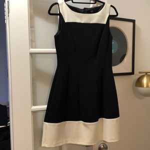 Pin Tuck Black and White Sleeveless Dress